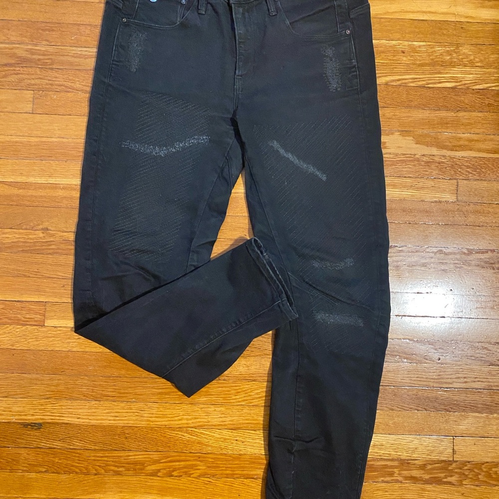 G-Star Black Skinny Jeans with Distressed Details